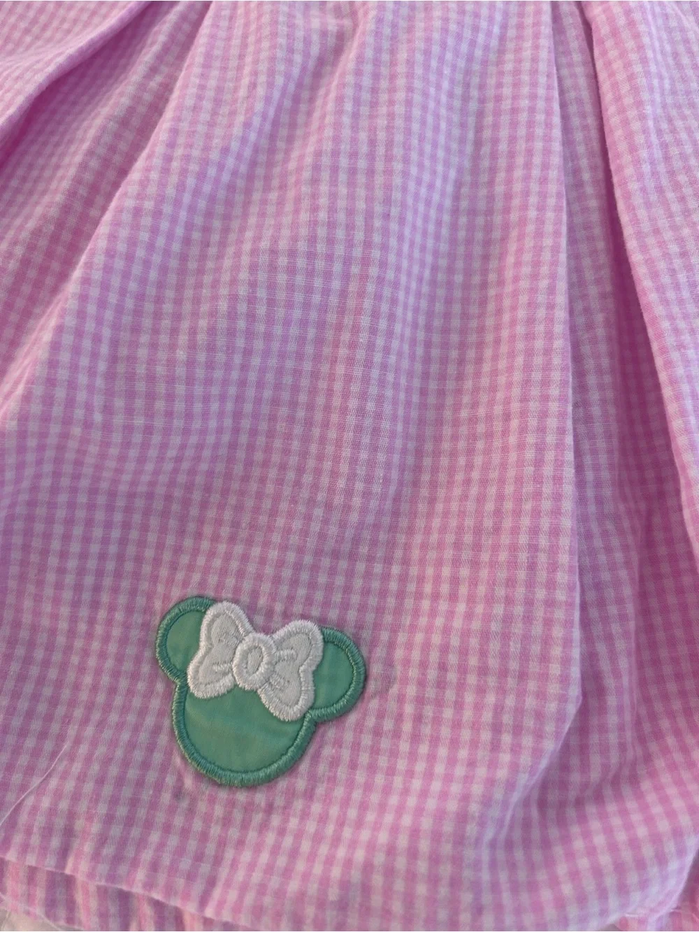 Classic Whimsy Pink Gingham Minnie’s  w C Embroidered  Cotton Size 2